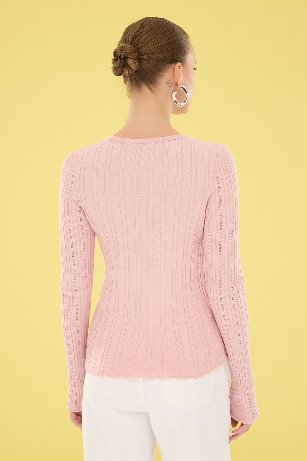 TRENDYOLMILLA Pudra Premium Iplik/Ozel Iplik Kurdeleli Triko H?rka TWOSS25HI00012  фото 5