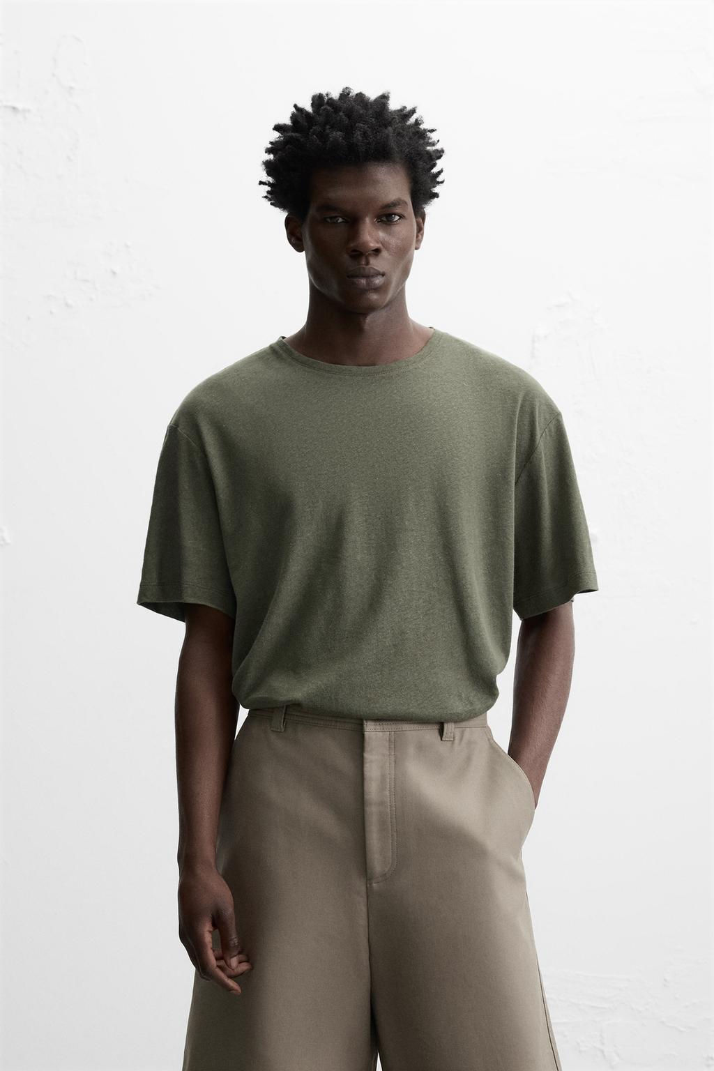 LINEN - COTTON T-SHIRT - Zara фото 10