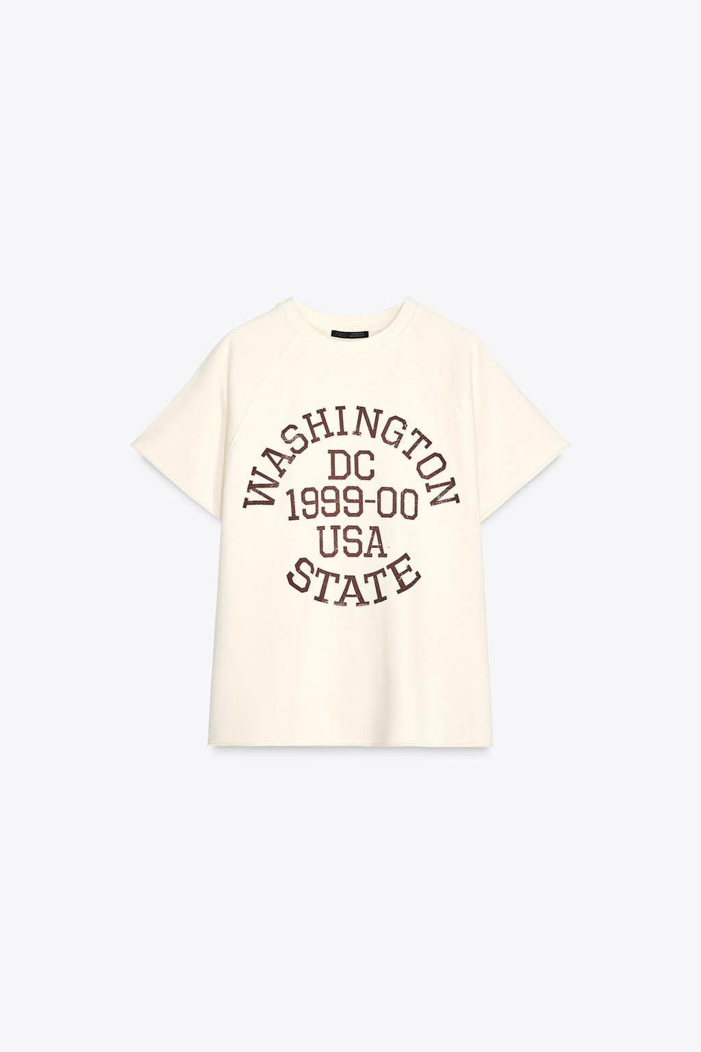 WASHED-EFFECT TEXT PLUSH SWEATSHIRT - Zara фото 11