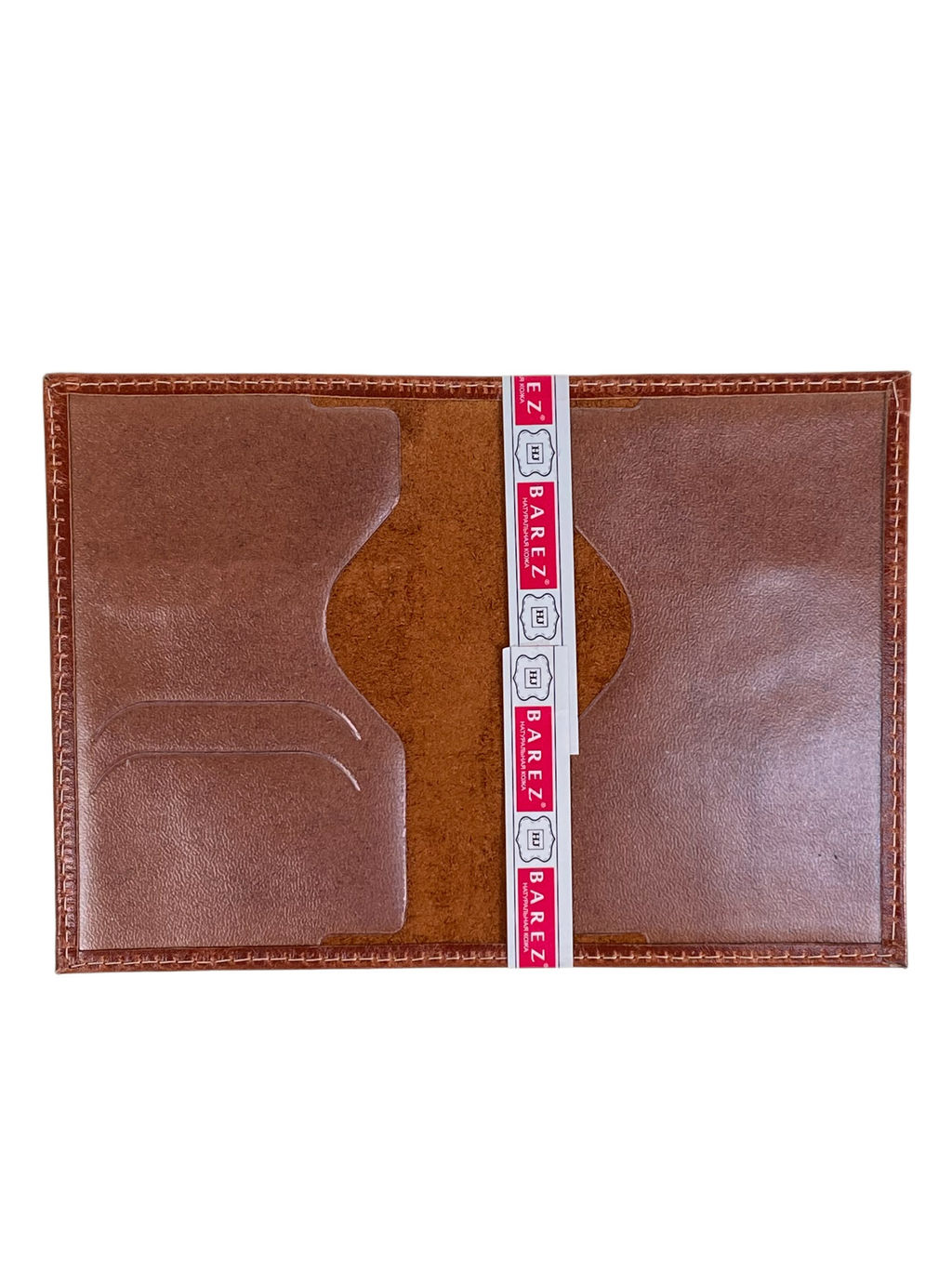 Обложка на паспорта из натуральной кожи, цвет коричневый - Greta фото 2