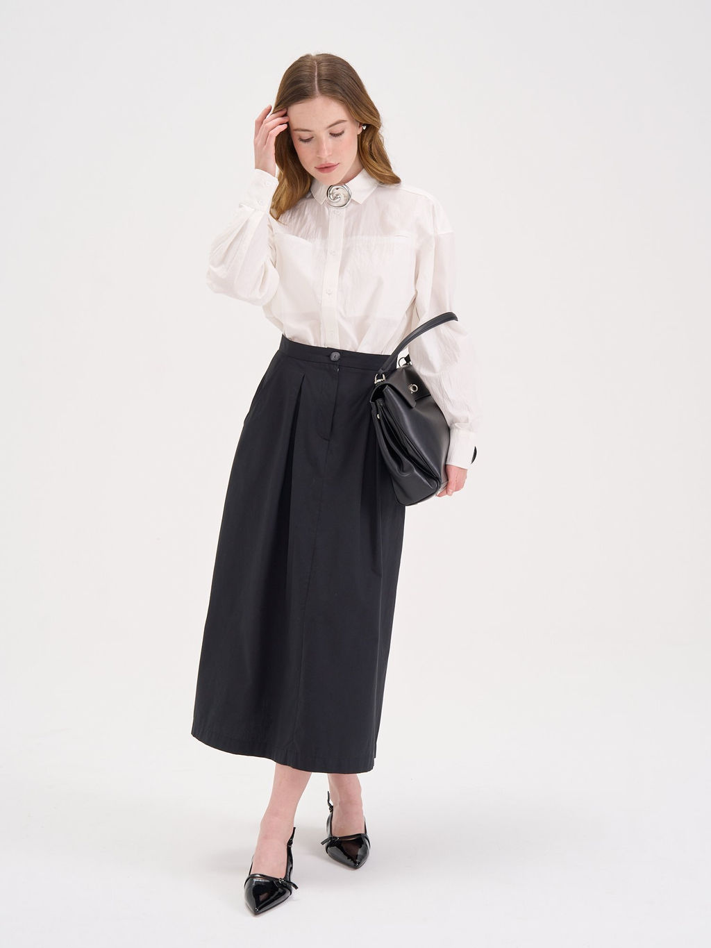 Юбка миди "Уголь" женская