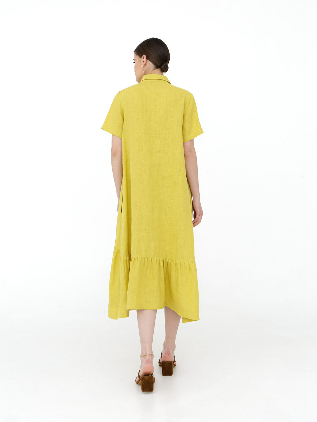 Платье женское КЛ-7521-ИЛ23 пыльно-желтый