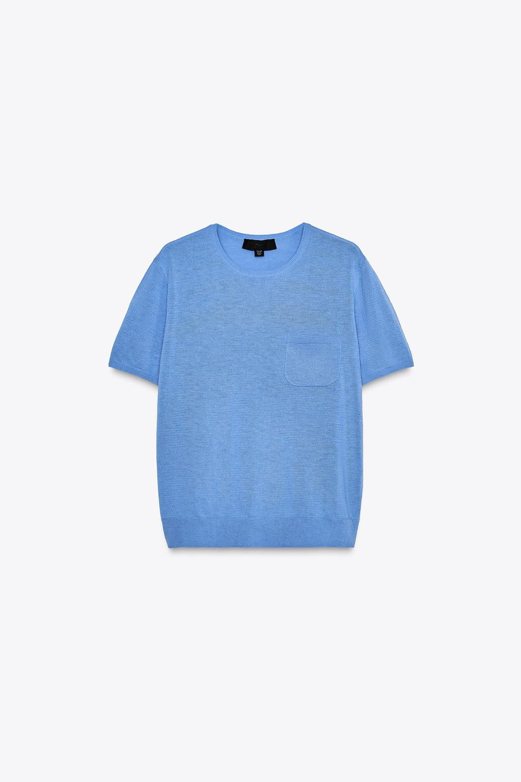 PLAIN KNIT TOP WITH SHORT SLEEVES - Zara фото 7