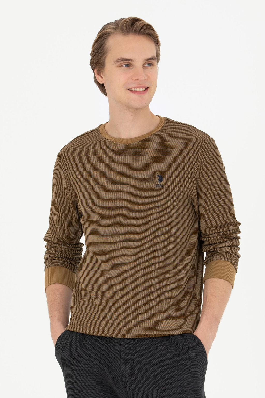 U. S. Polo Assn / Мужской свитшот светло-хаки - U.s. polo assn фото 8