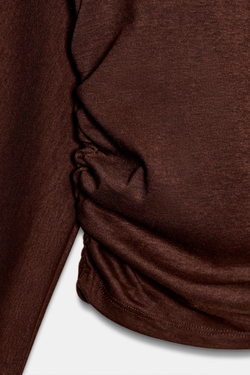 CAMISETA DRAPEADO LATERAL / Chocolate - Zara фото 7