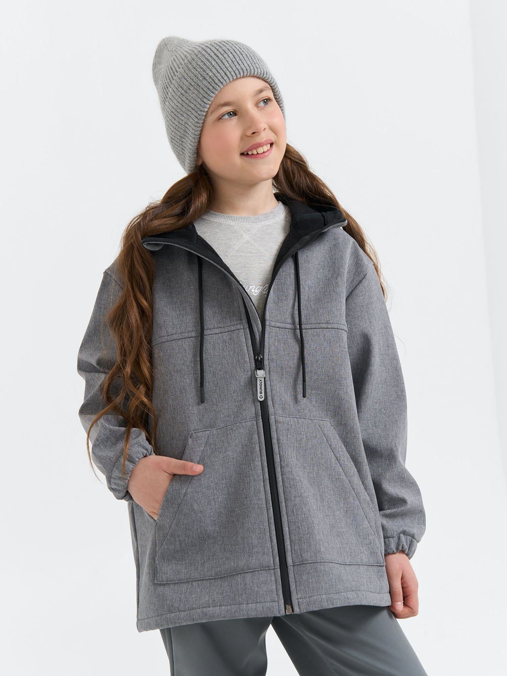 Куртка Softshell демисезонная "Серый меланж" 7+