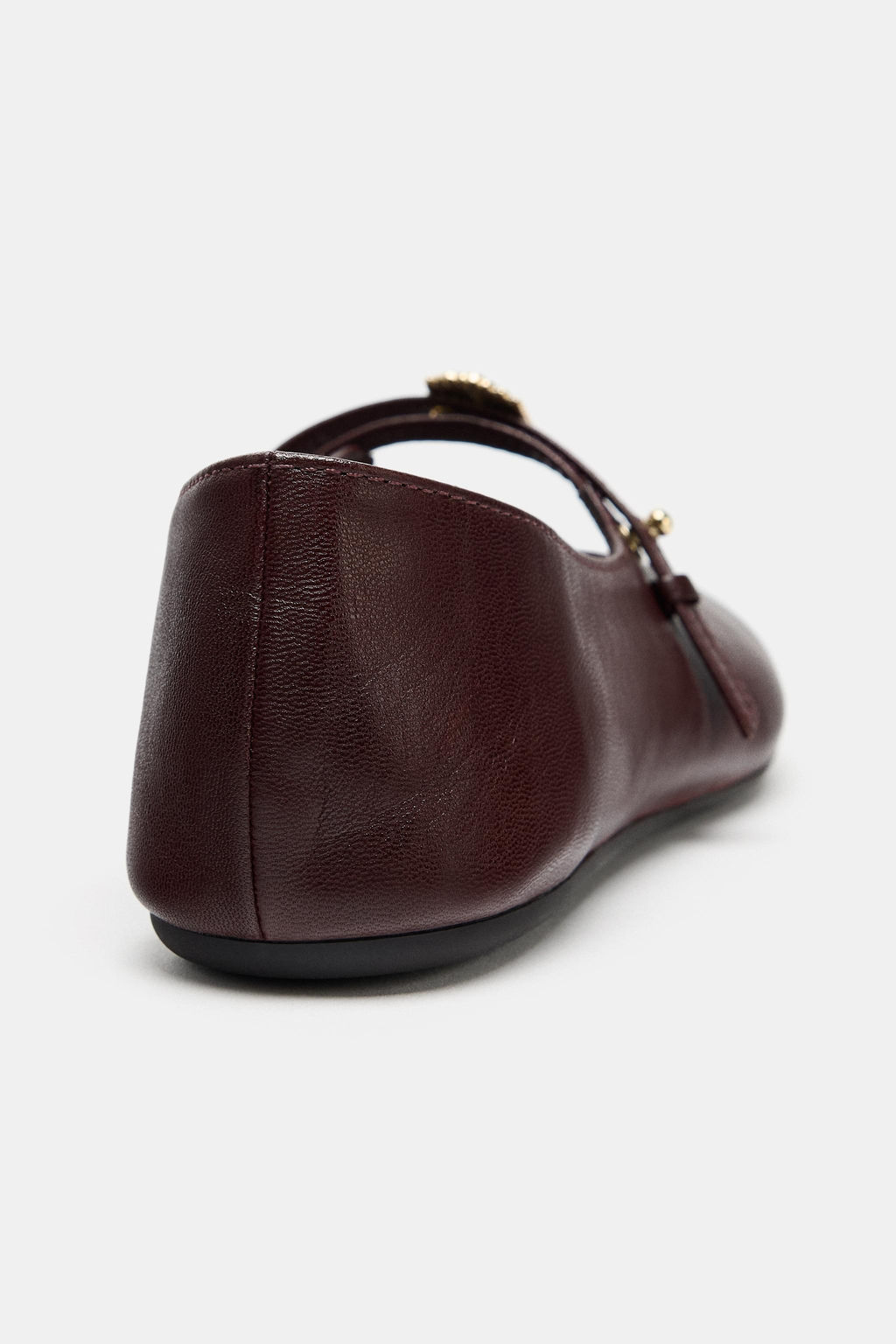 LEATHER BALLERINAS WITH ANKLE STRAP - Zara фото 6