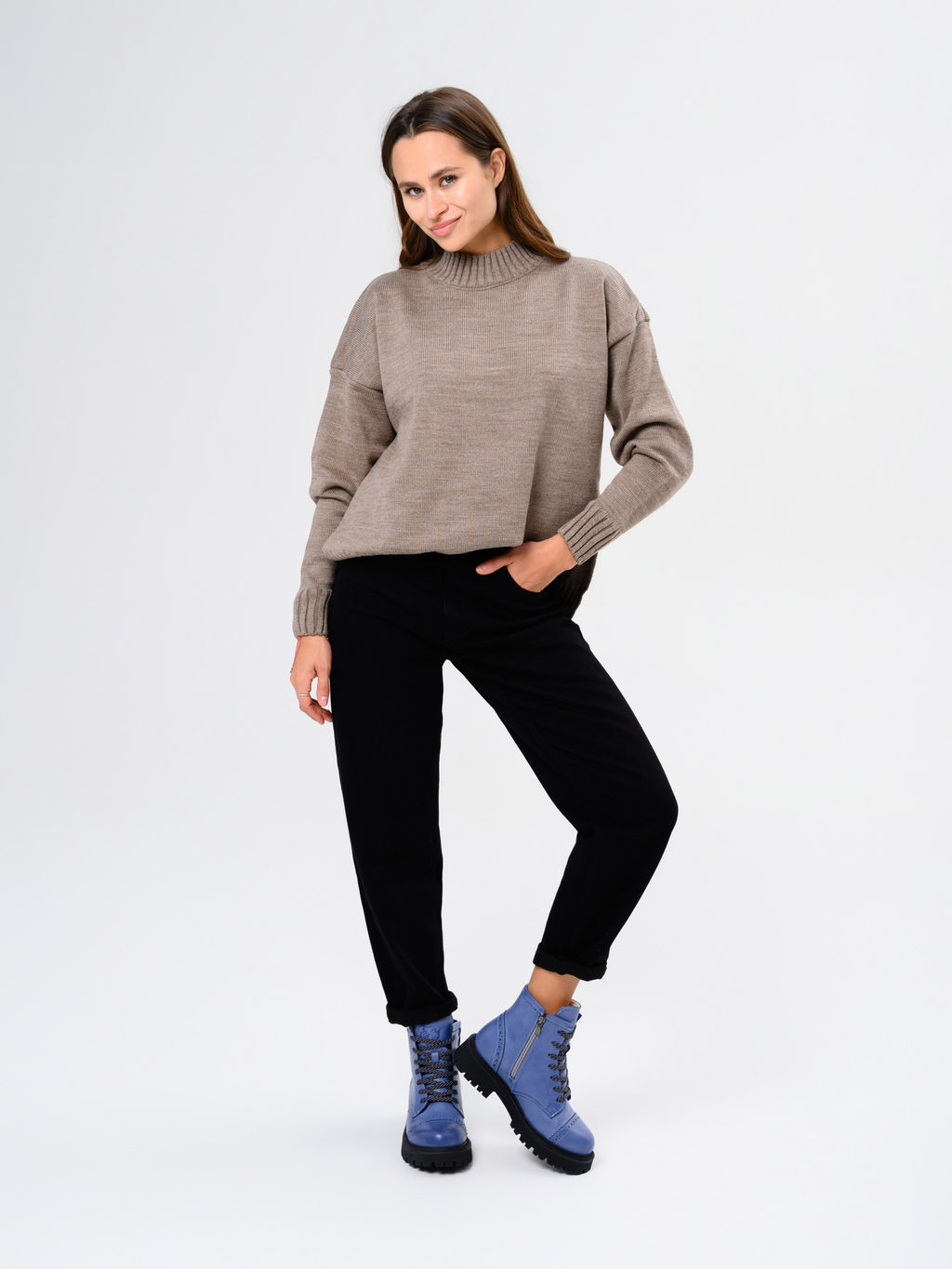 Ботинки 319.taskanabl.Вакса джинс/мех