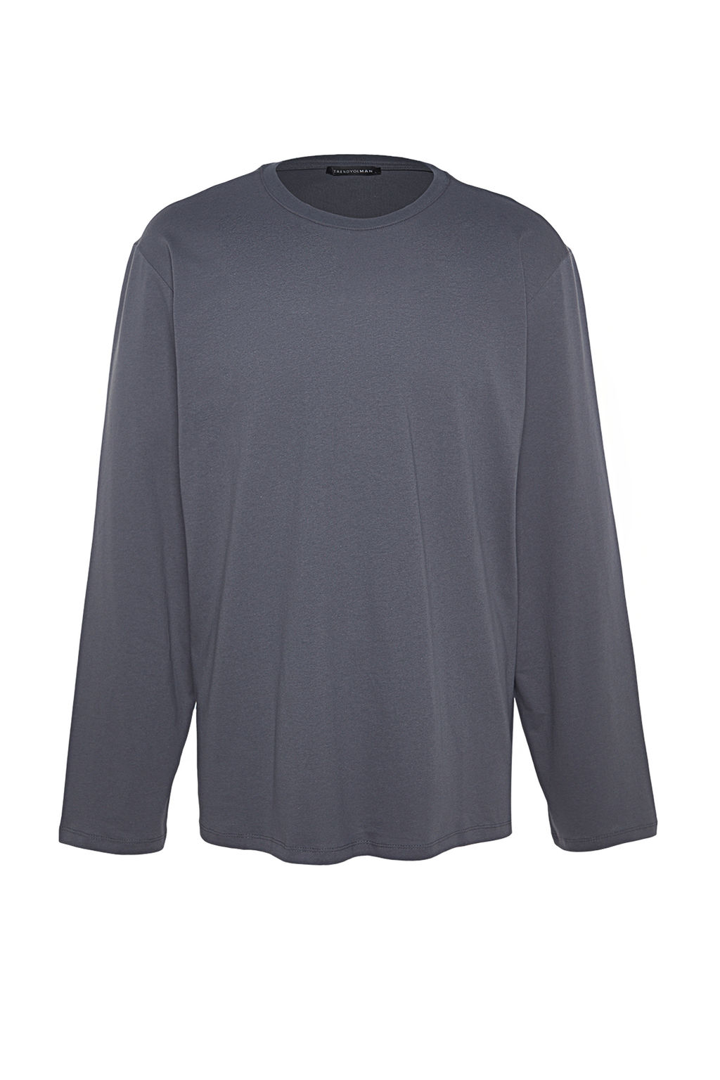 TRENDYOL MAN Siyah Basic Regular/Normal Kesim Bisiklet Yaka Uzun Kollu %100 Pamuk Tok Kumas T-shirt TMNAW21TS0208 - Trendyolmilla фото 7