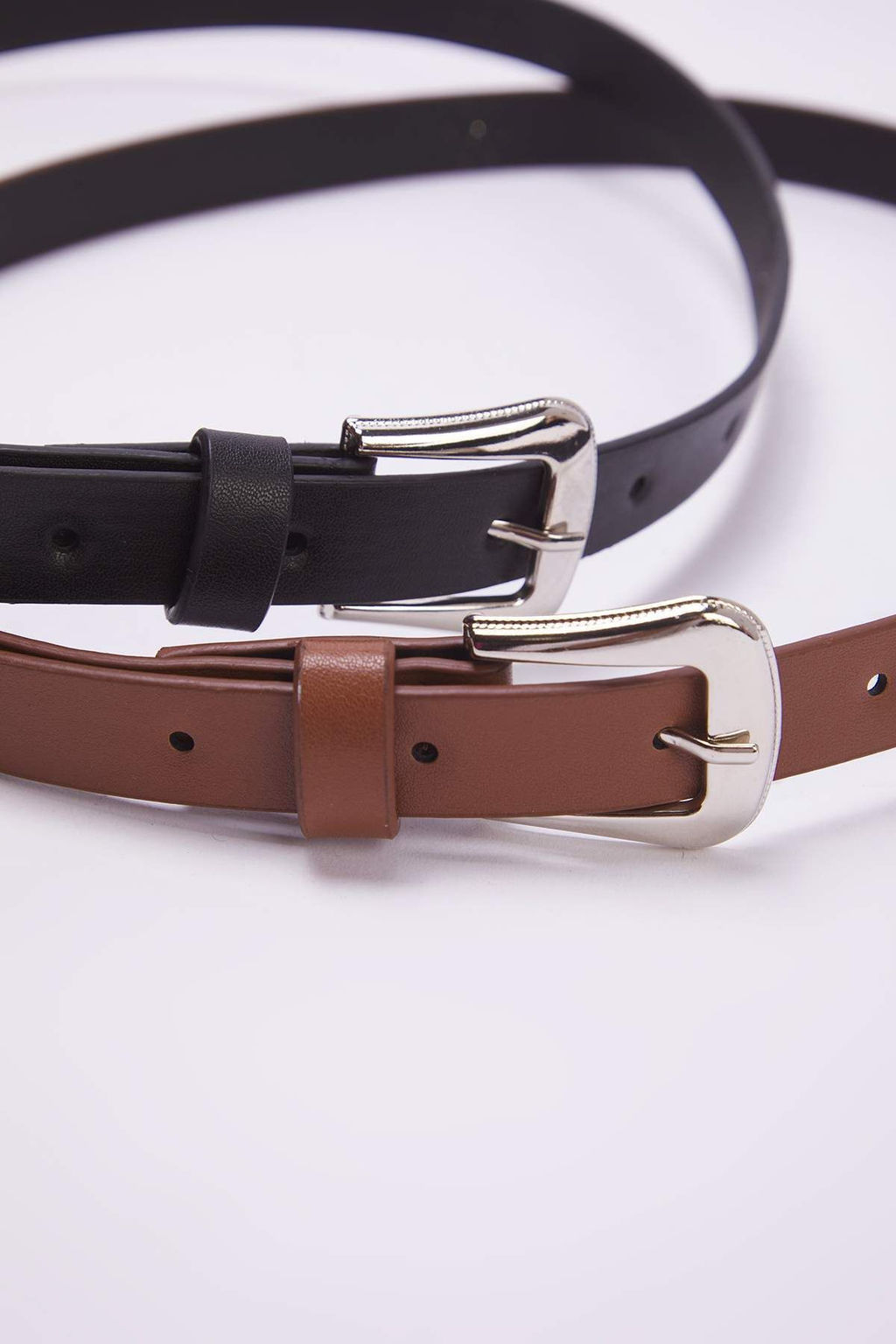 Siyah-Taba 2li Paket Deri Gorunumlu Kemer TWOAW26KE00000 - Trendyolmilla фото 4