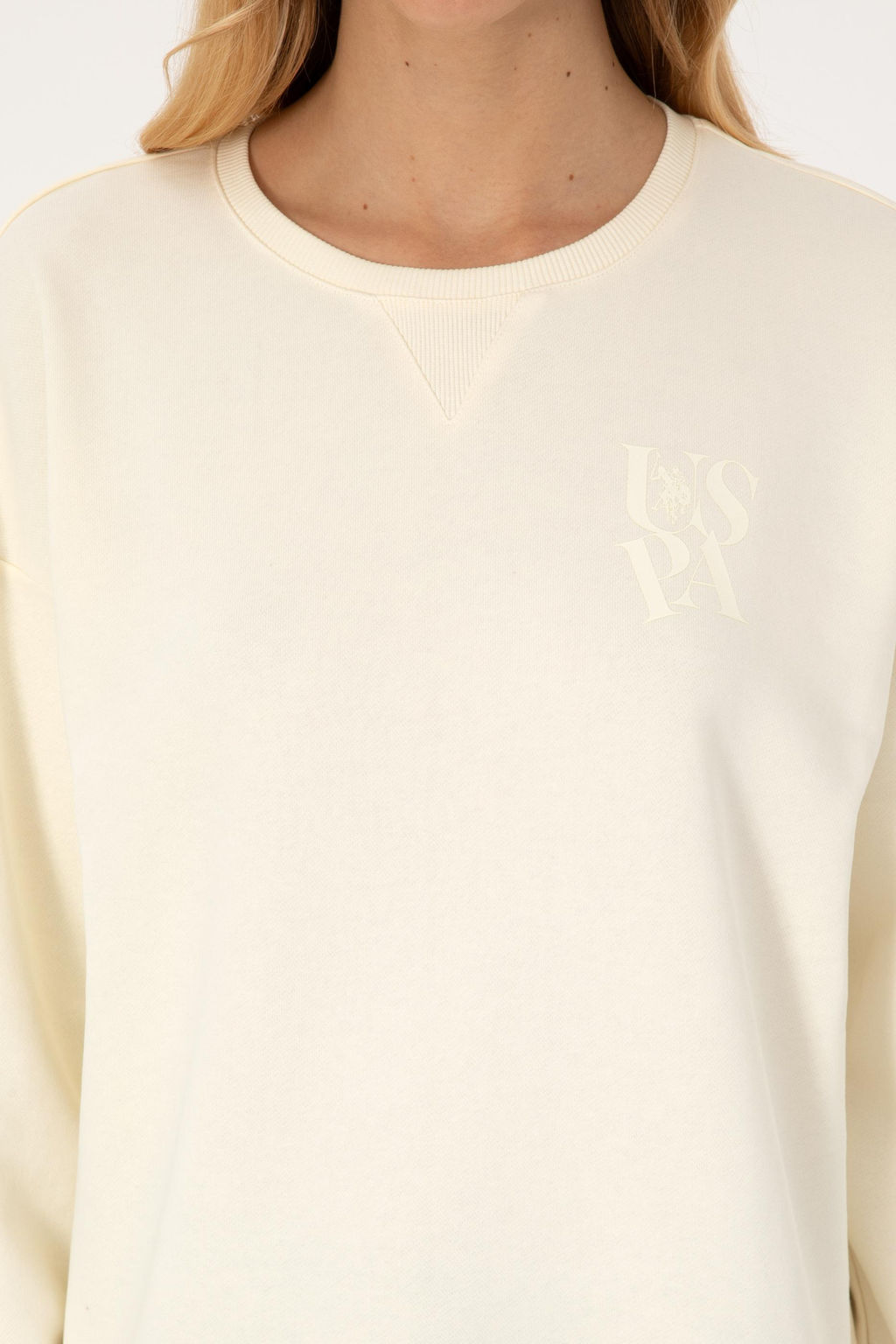 Kad_n Krem Sweatshirt - U.s. polo assn фото 6