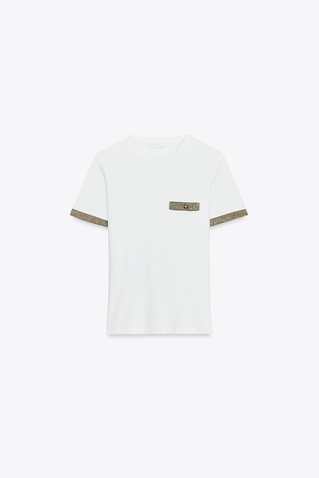 METALLIC THREAD T-SHIRT - Zara фото 4
