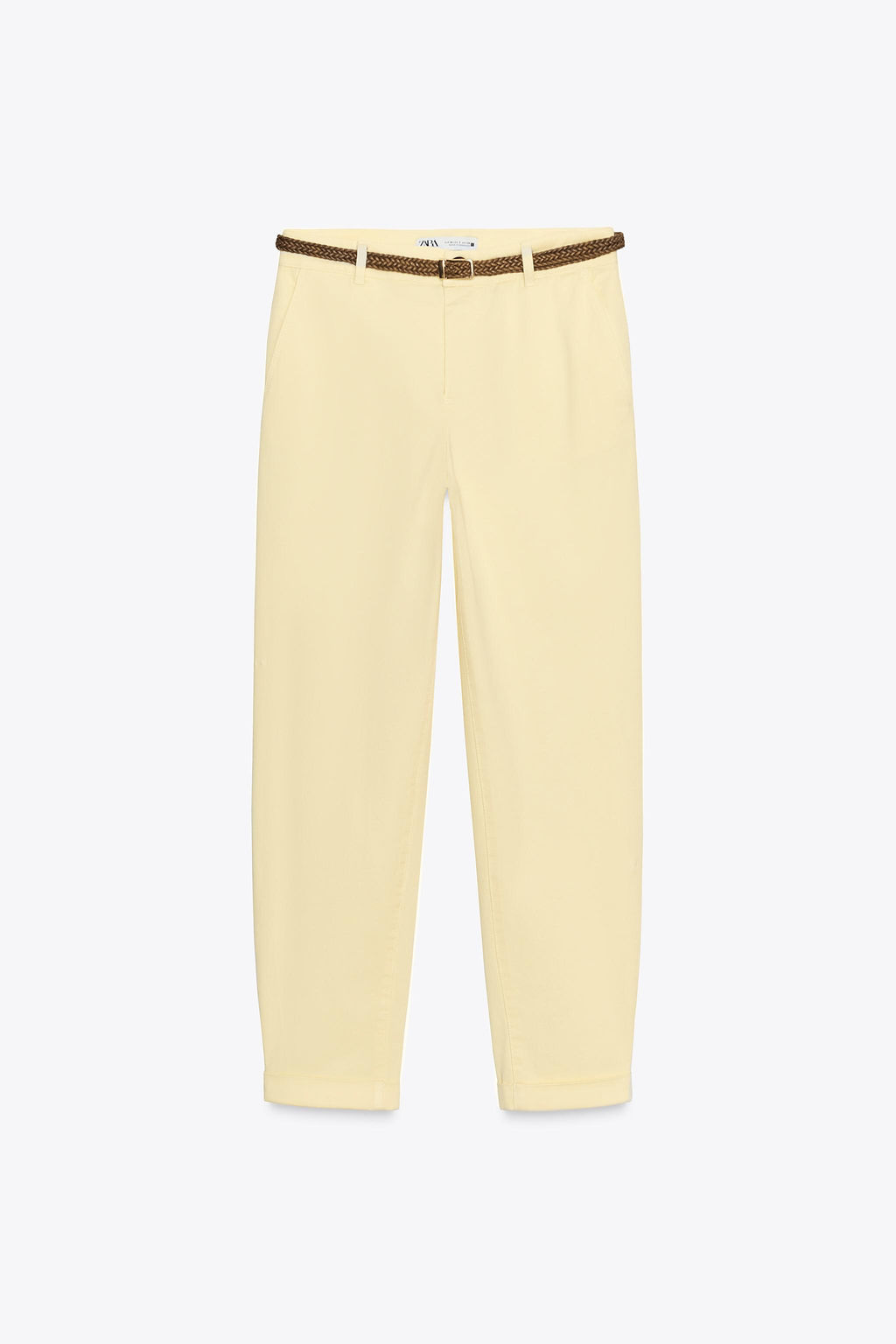 CHINO TROUSERS WITH BRAIDED BELT - Zara фото 22