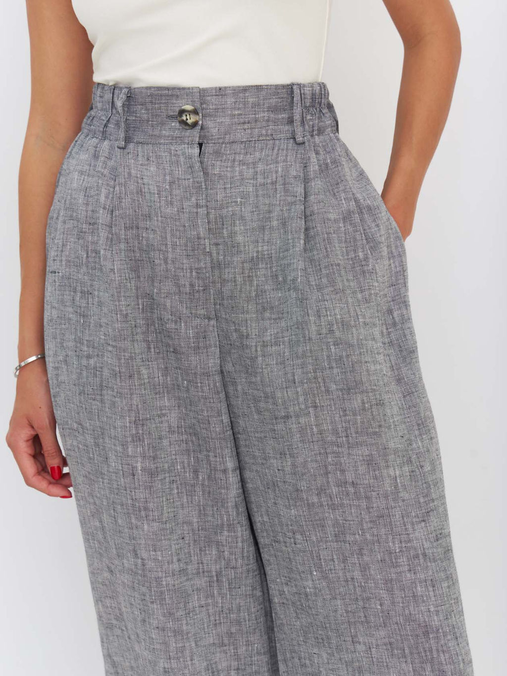 Брюки палаццо TR033_GRMG/Серый меланж