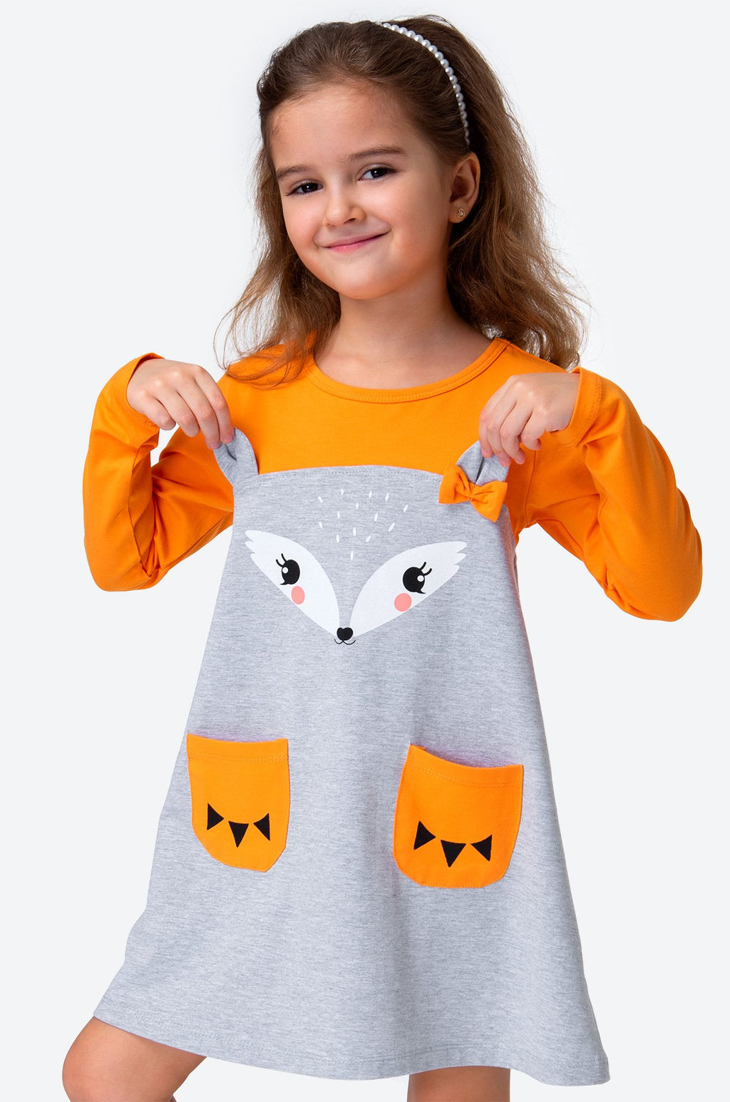 Хлопковое платье для девочки Happyfox