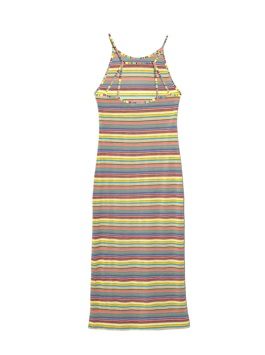 CONTE Облегающее платье миди на тонких бретелях LPL 922-1 yellow stripes yellow stripes