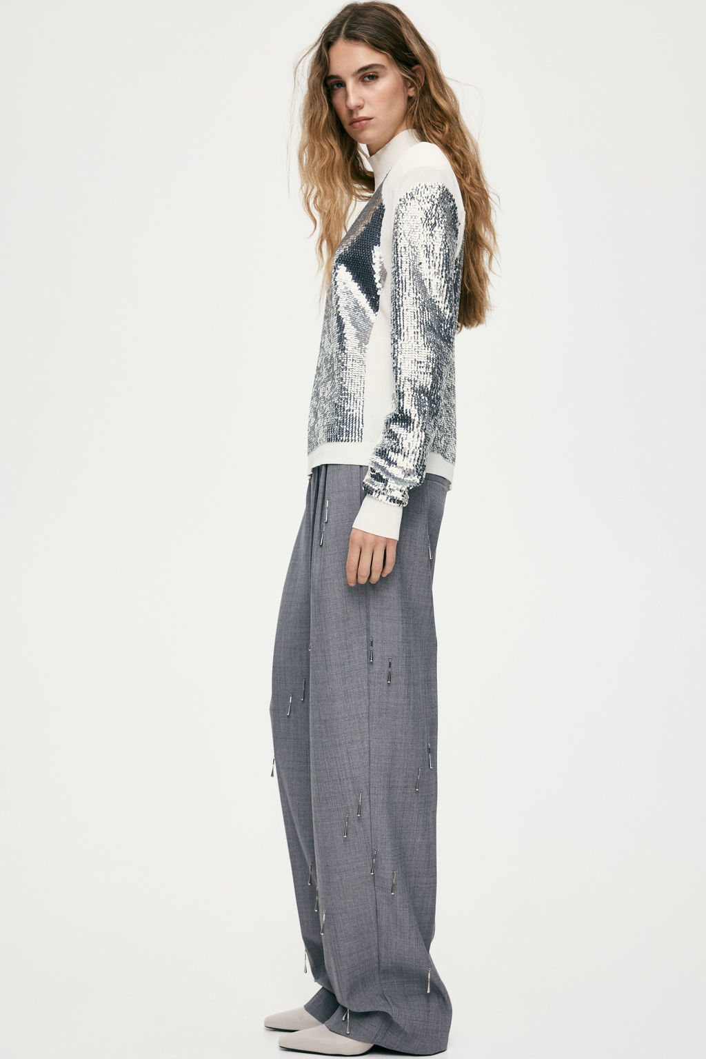 Top de lentejuelas con hombreras - H&m фото 4
