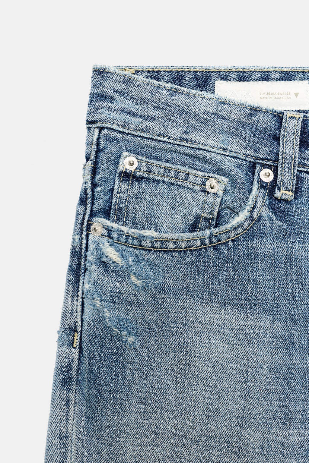 TRF HIGH-WAIST STRAIGHT JEANS WITH SHINY DETAILS - Zara фото 15