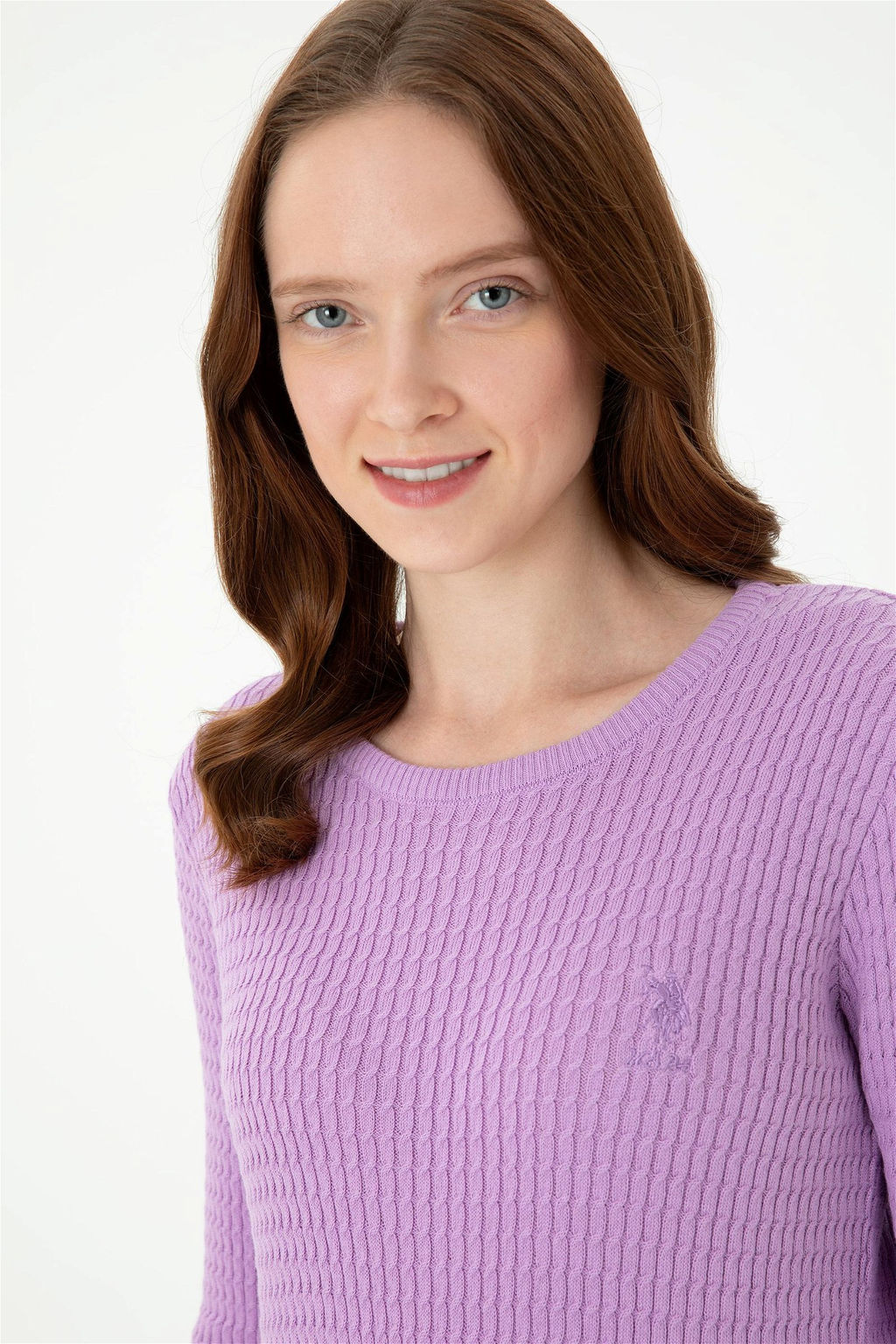 Женский сиреневый базовый свитер - U.s. polo assn фото 9