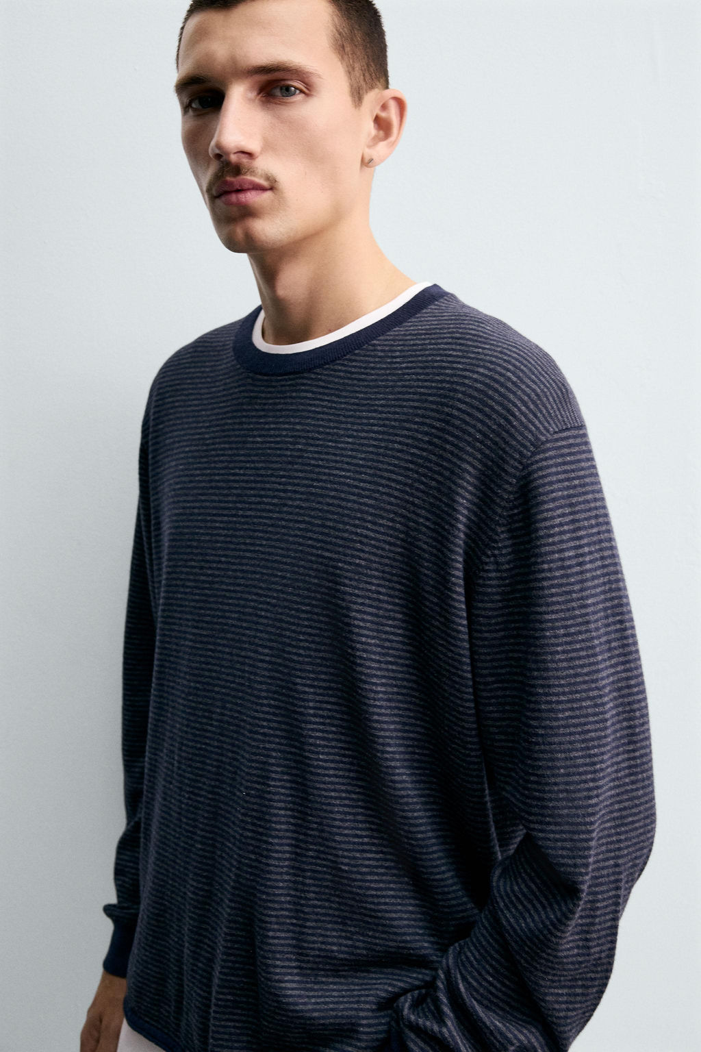 COTTON - CASHMERE STRIPED SWEATER - Zara фото 6