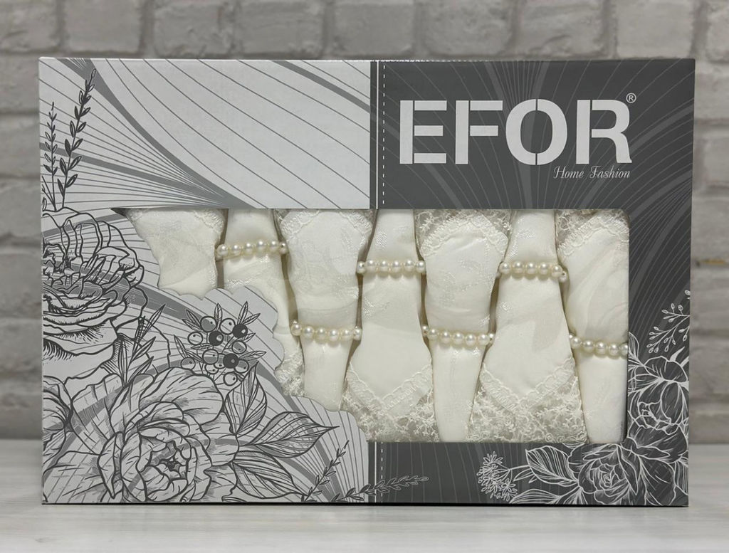 Скатерть EFOR KDK SET 160*220 8 салфеток- крем KREM