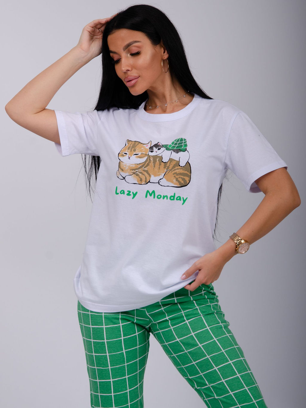 Пижама Лизи 2 брюки, трикотаж - Малина фото 8