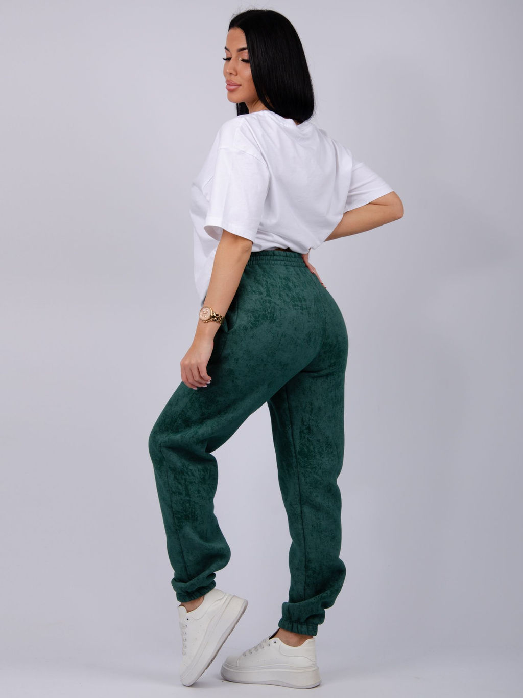 Джоггеры Мистерия 5, футер 3-х нитка начес - Малина фото 61