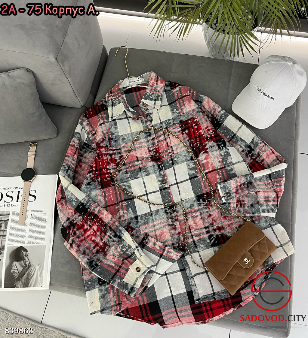 Рубашка женская в клетку - Bruno фото 6