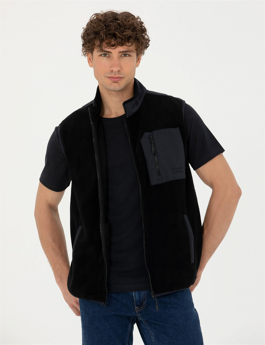 Siyah Regular Fit Polar Yelek - Pierre cardin фото 3