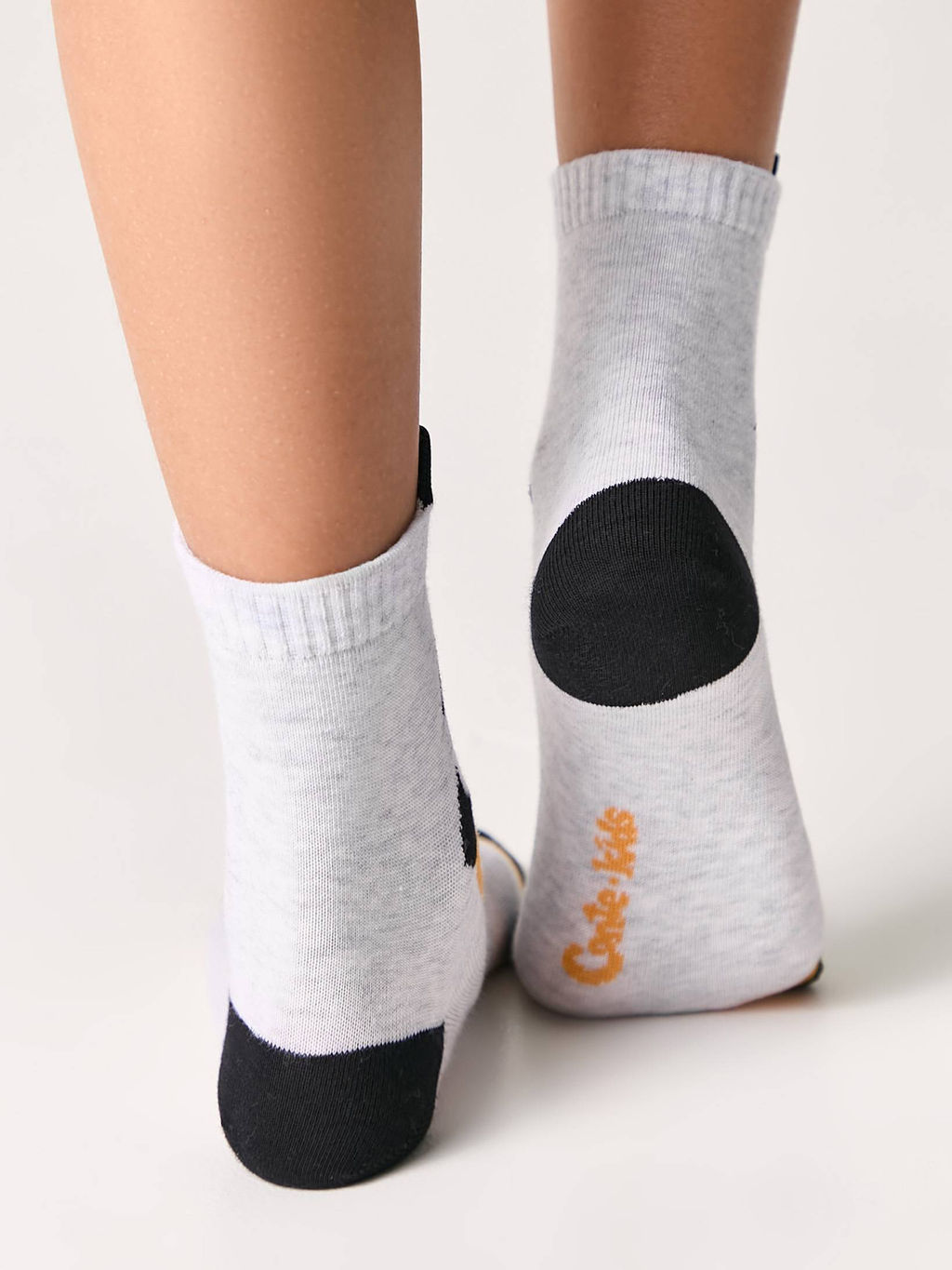 Цена за 2 пары CONTE-KIDS Хлопковые носки TIP-TOP с рисунками св.серый