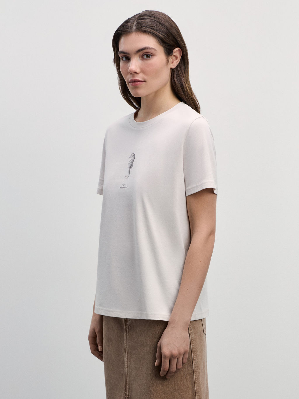 Футболка прямого кроя с принтом / Zarina  фото 4