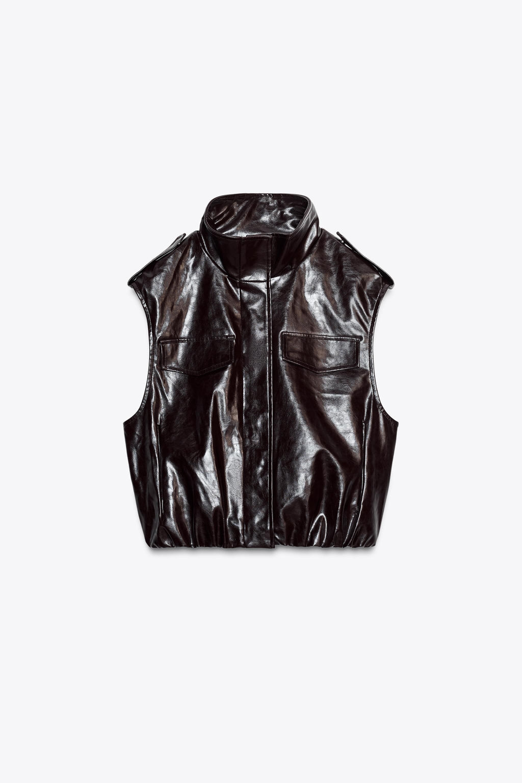 FAUX LEATHER PUFFER GILET - Zara фото 7