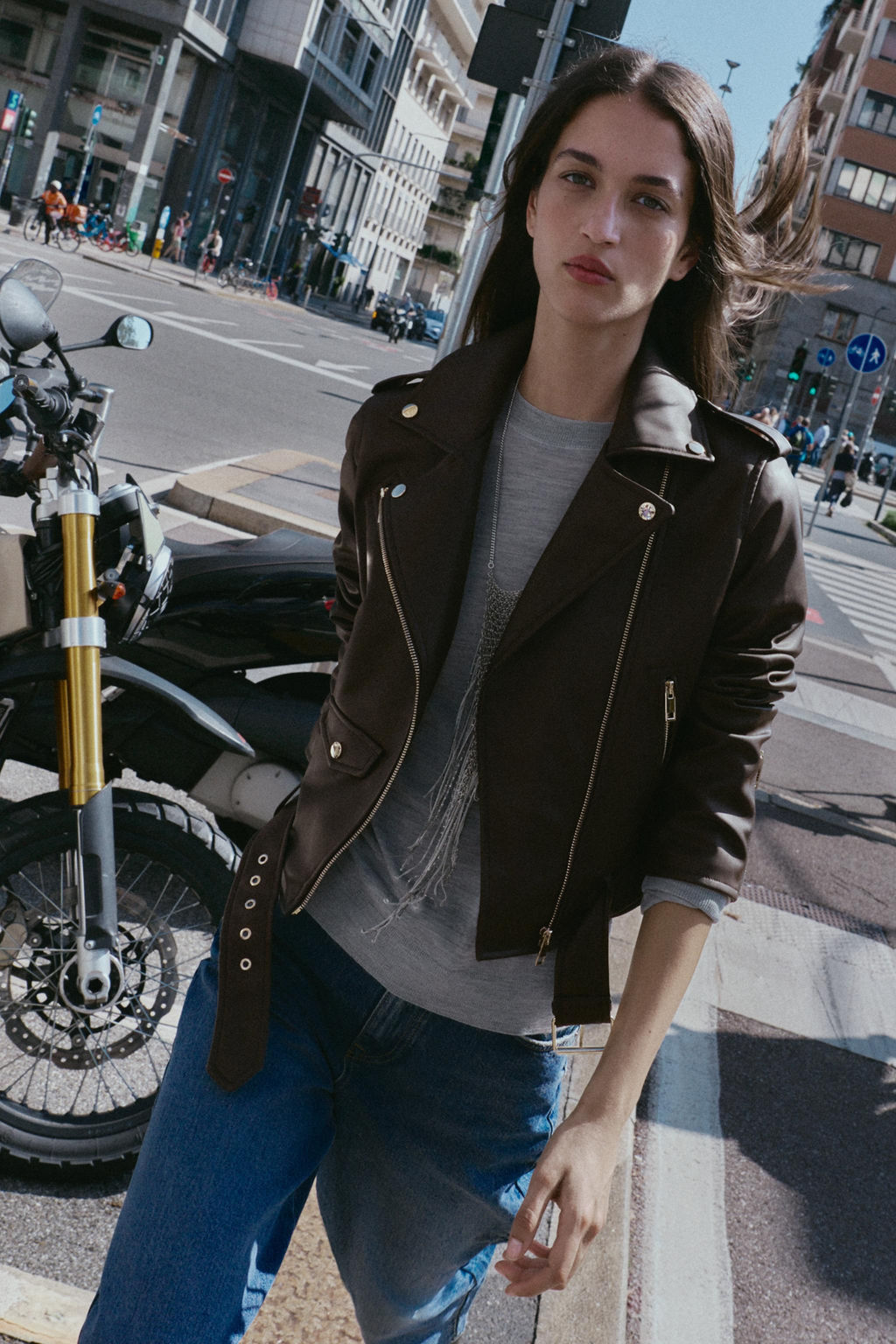 FAUX LEATHER BIKER JACKET - Zara фото 3
