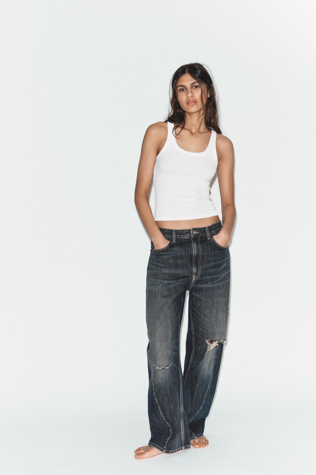 JEANS TRF BAGGY BALLOON TIRO MEDIO / Azul - Zara фото 10