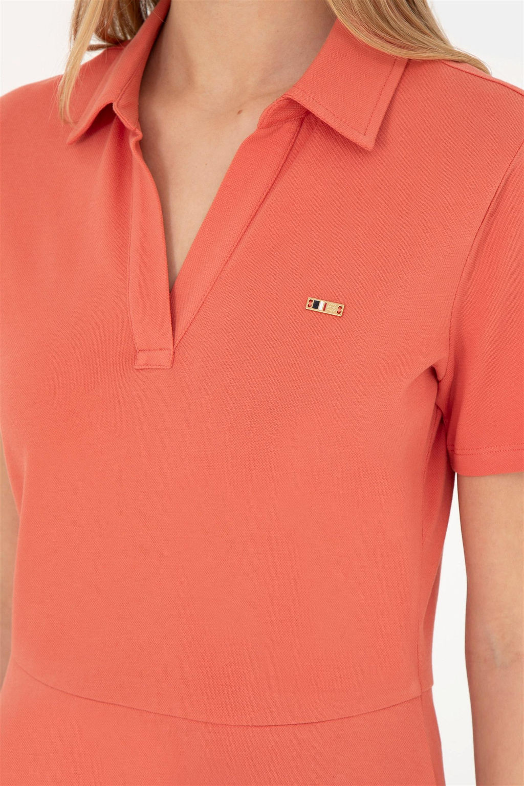 Женское пудровое трикотажное платье - U.s. polo assn фото 7