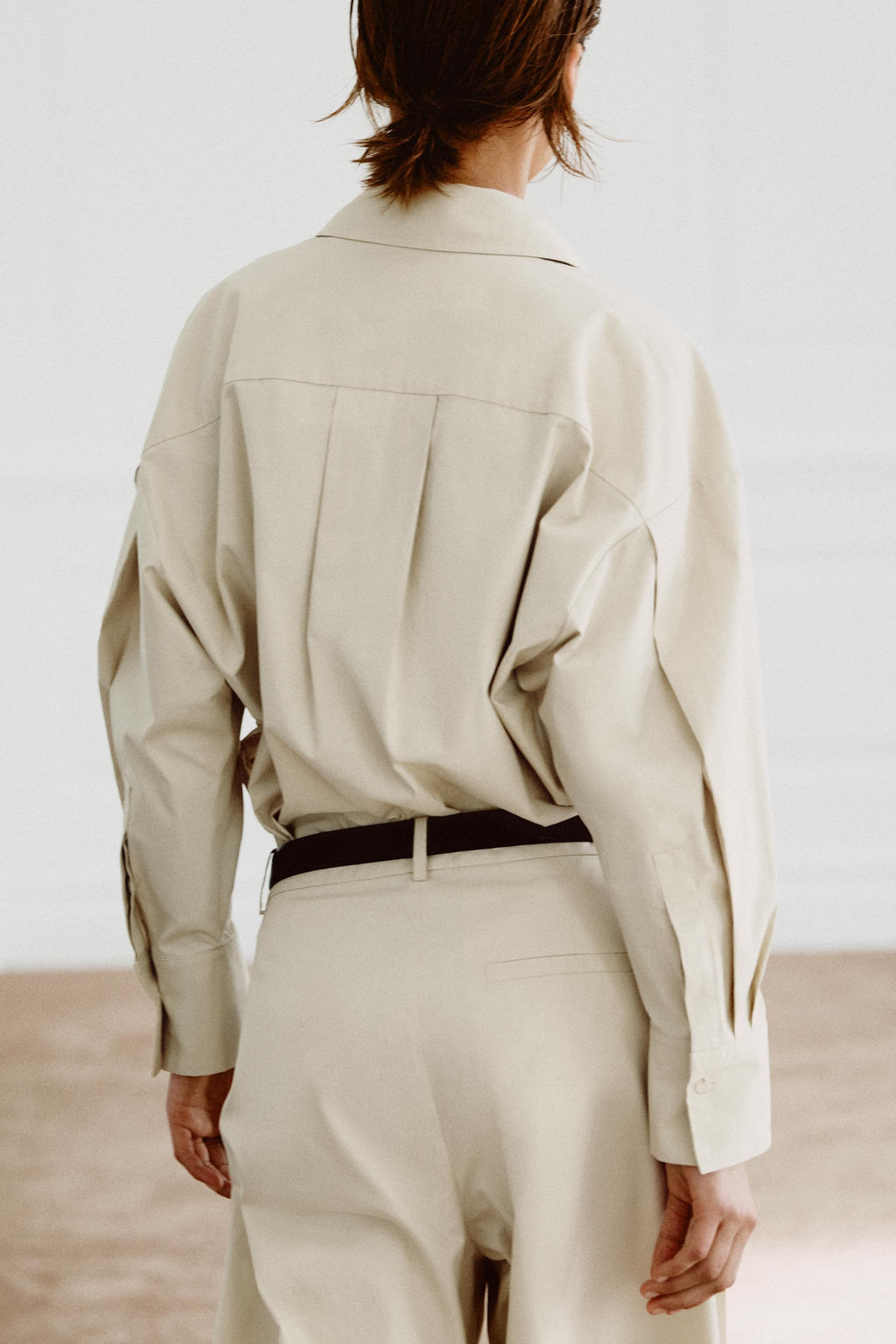 CAMISA OVERSIZE ZW COLLECTION LIMITED EDITION / Beige claro