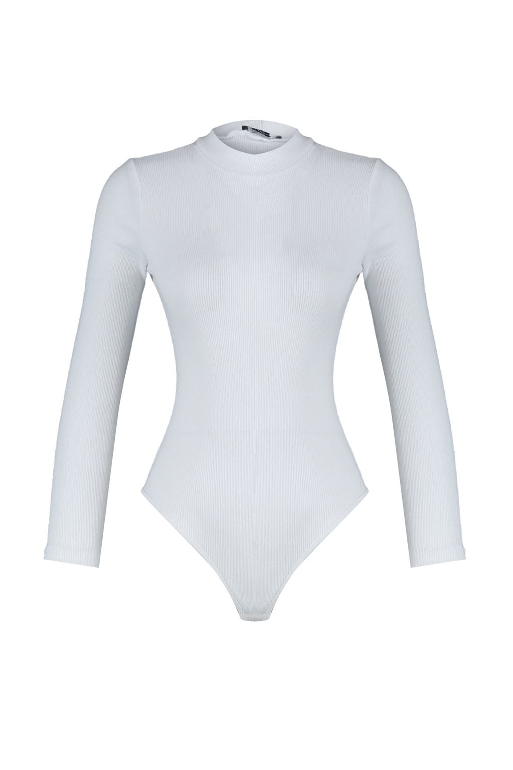 TRENDYOLMILLA Beyaz Fitted/Vucuda Oturan Dik Yaka Fitilli Alttan C?tc?tl? Esnek Orme Body TWOAW20BD0011 фото 6