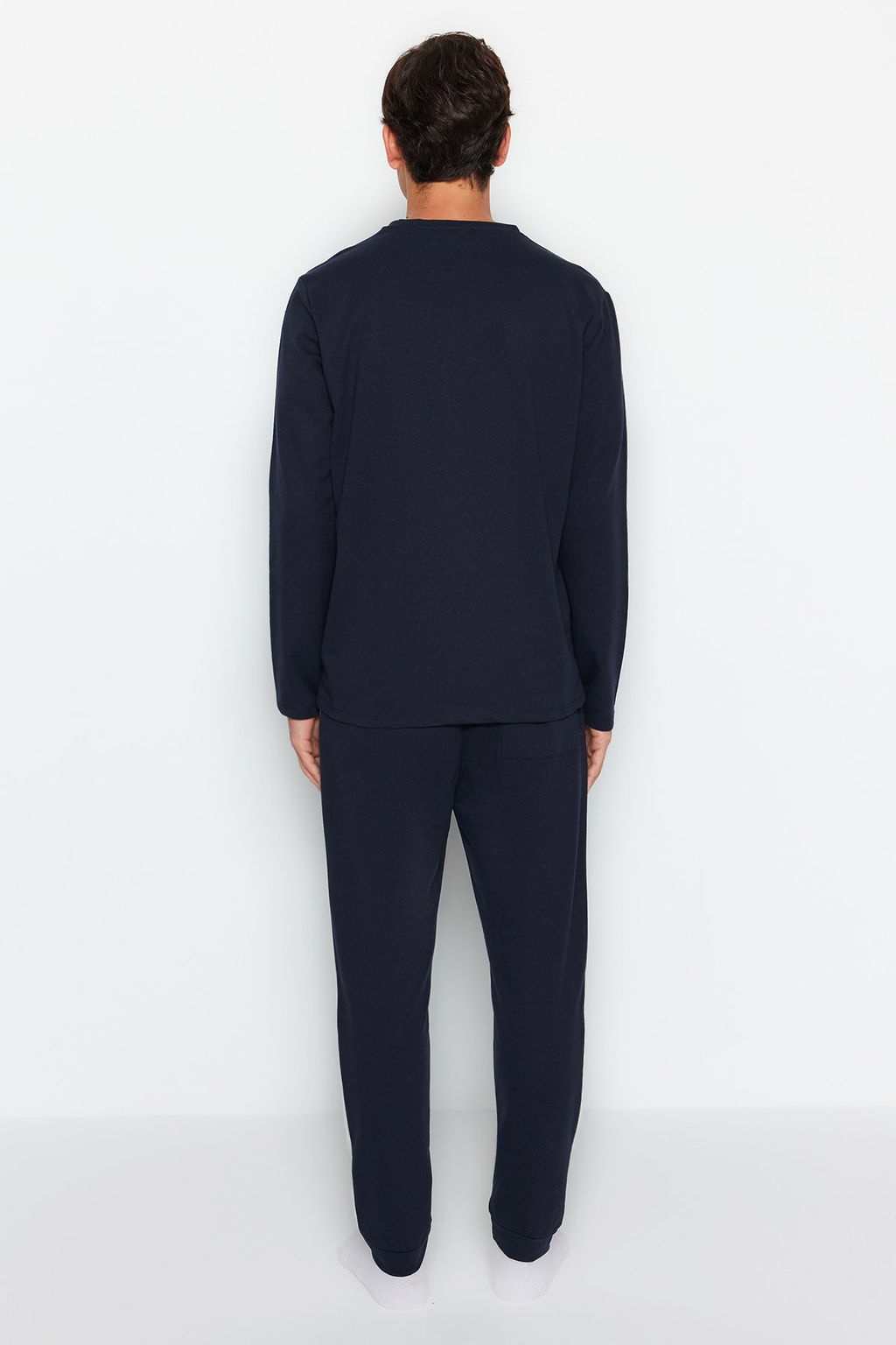 TRENDYOL MAN Lacivert Regular Fit Nak?s Detayl? Orme Pijama Tak?m? TMNAW24PT00030 - Trendyolmilla фото 12