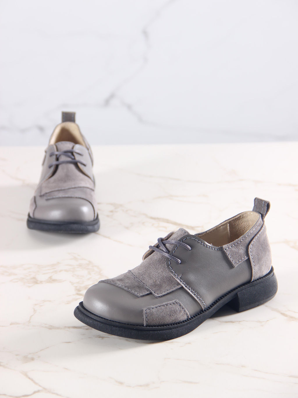 Полуботинки туфли EDART 205.патриция bl. Серый замок замша+серый игуана фото 24