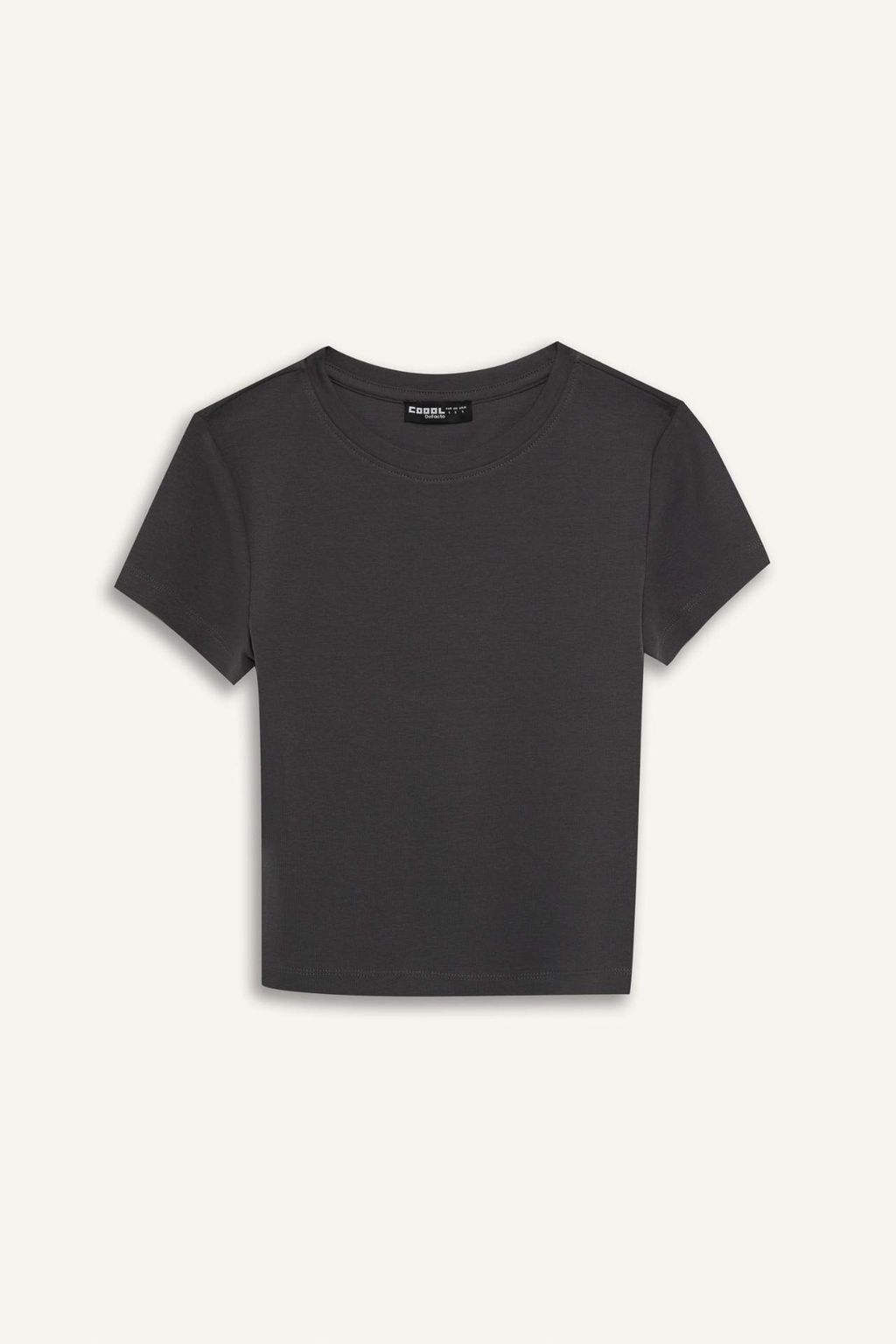 Coool Fitted Ribana Basic Duz Kal?n Kumas K?sa Kollu Tisort - Defacto фото 4