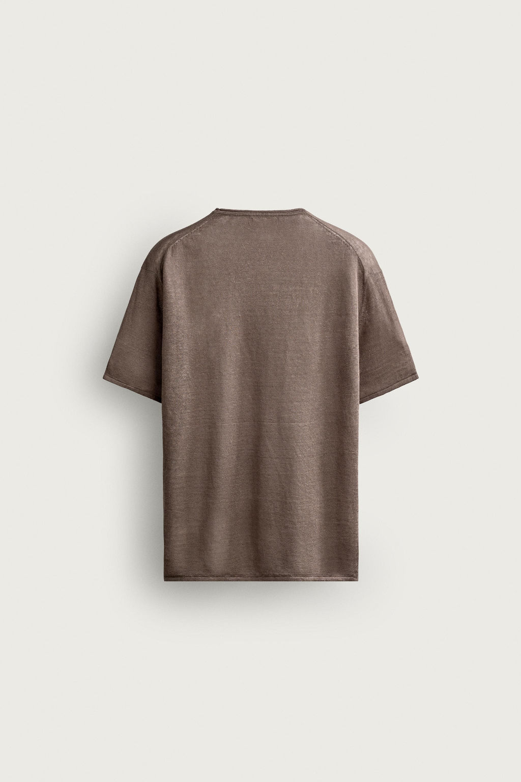 CAMISETA PUNTO RELAXED FIT 100% LINO / Marr?n / Topo - Zara фото 7