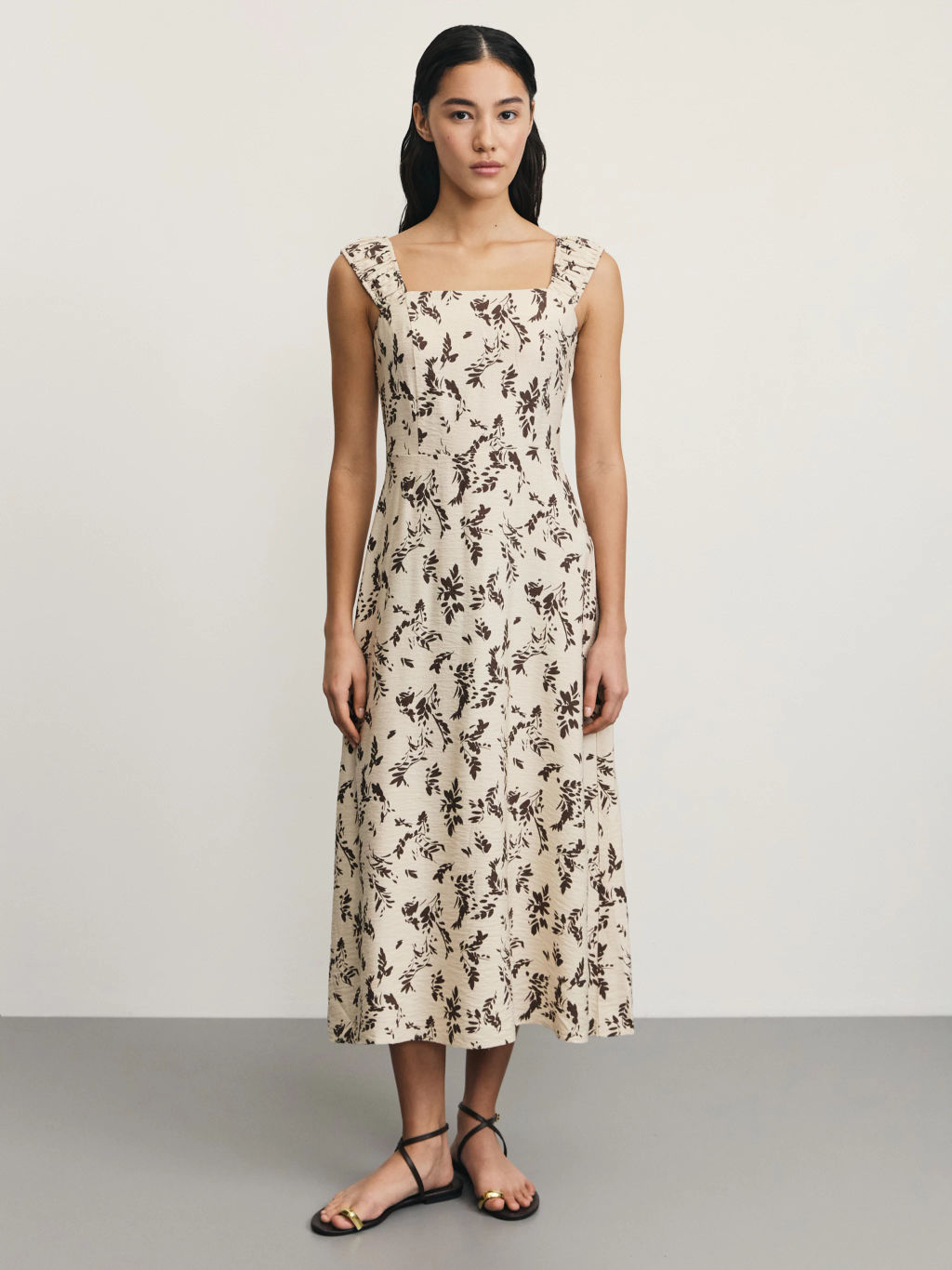 Сарафан из фактурной вискозы с принтом / Zarina  фото 3