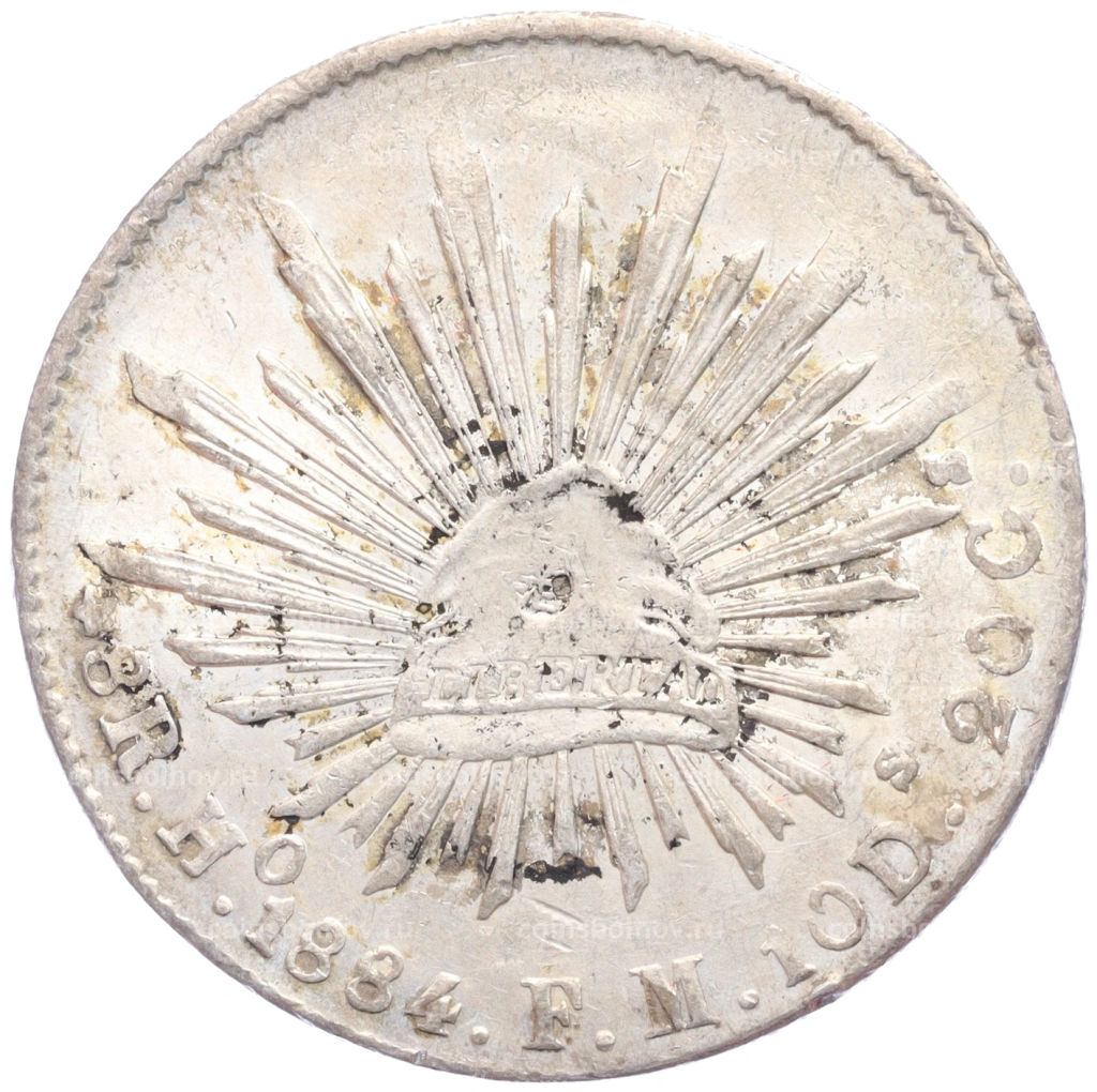 8 реалов 1884 года Мексика