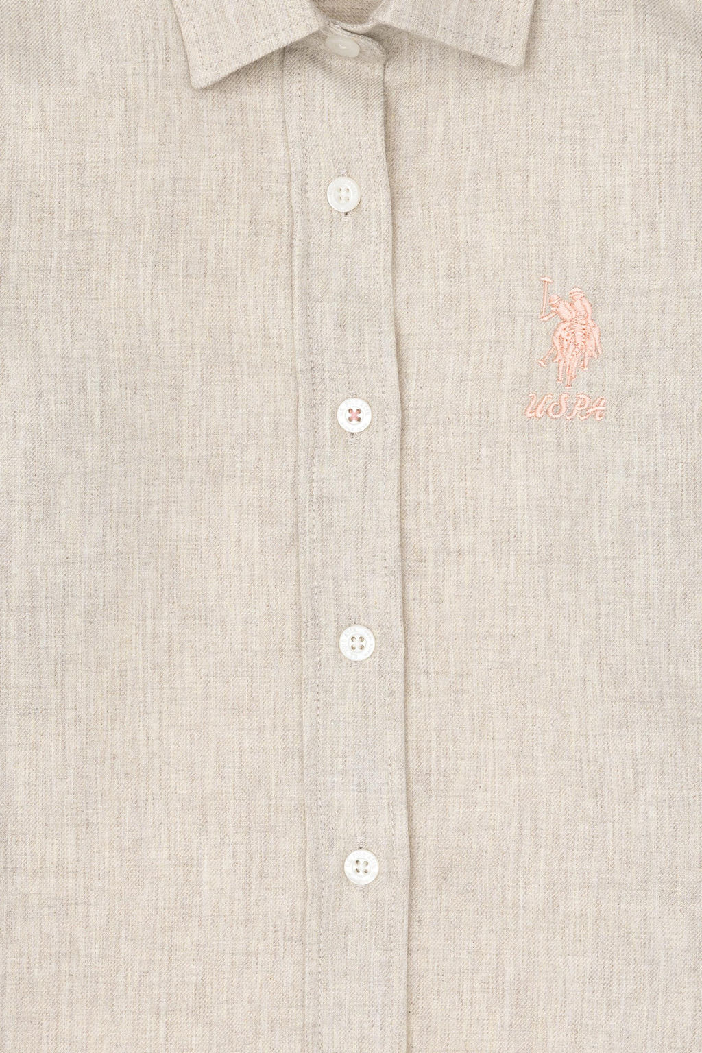 Рубашка с длинным рукавом цвета экрю для девочки - U.s. polo assn фото 6