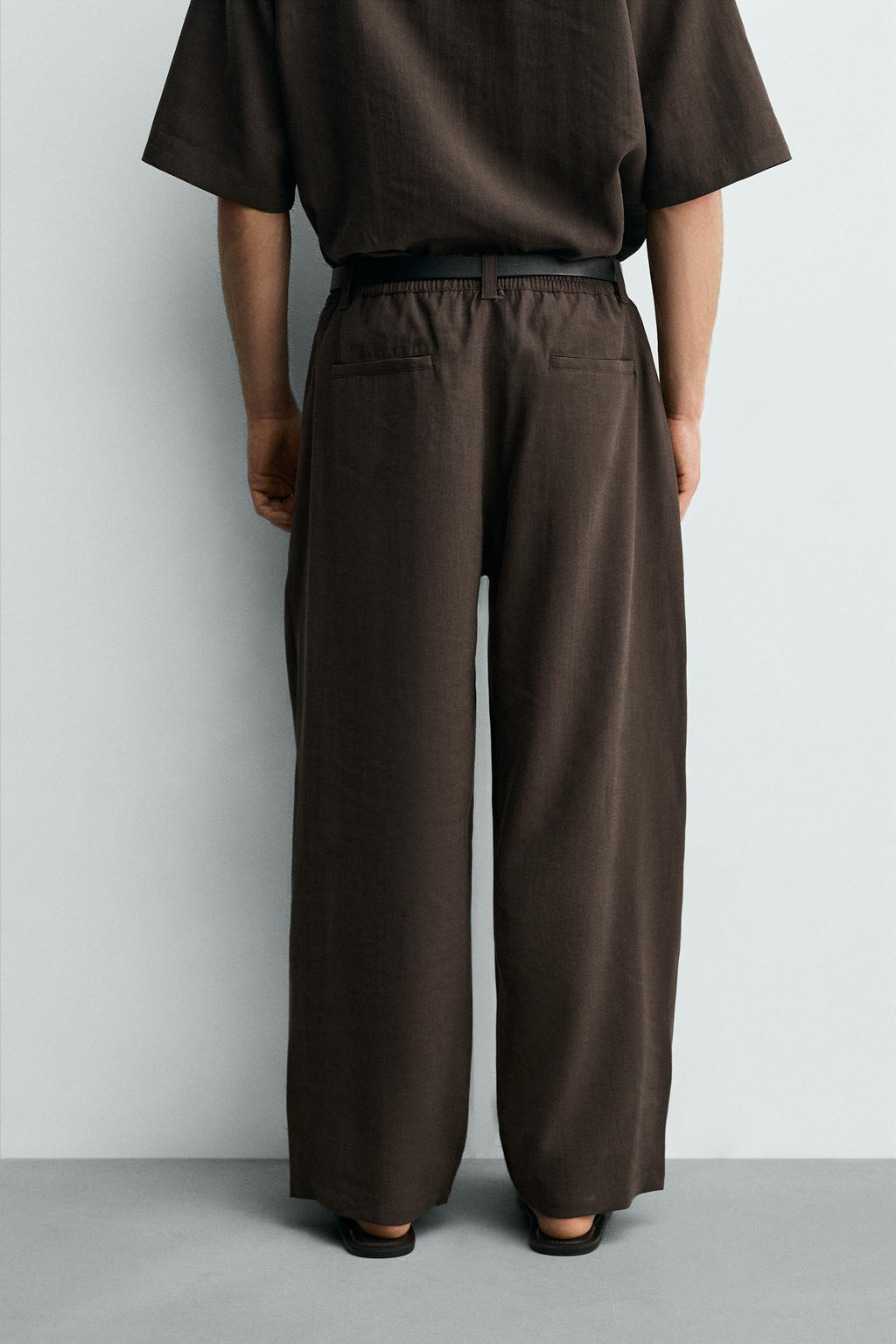 PANTAL?N FLUIDO PLIEGUES / Marr?n - Zara фото 3