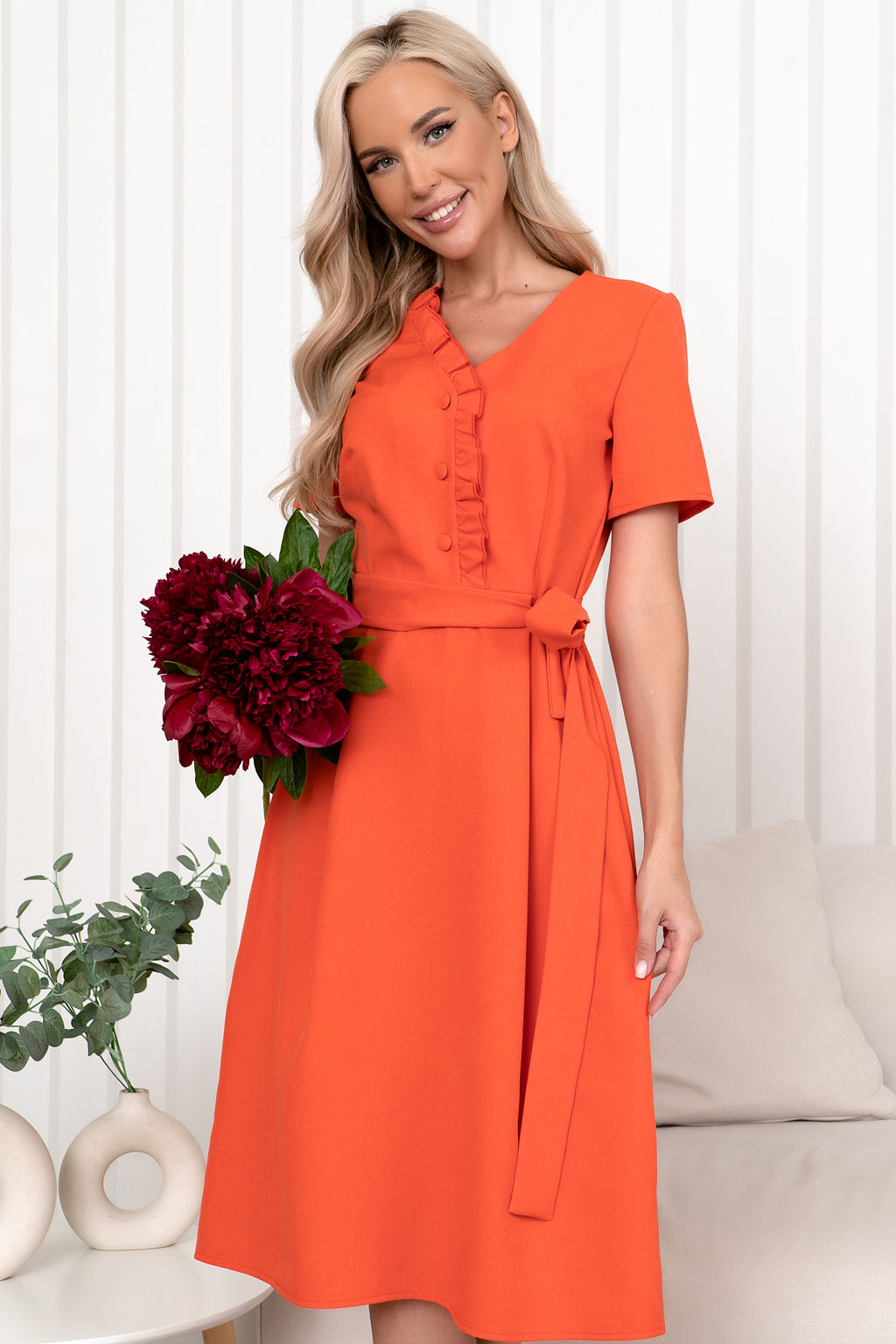 Платье Open Style 6844 оранжевый