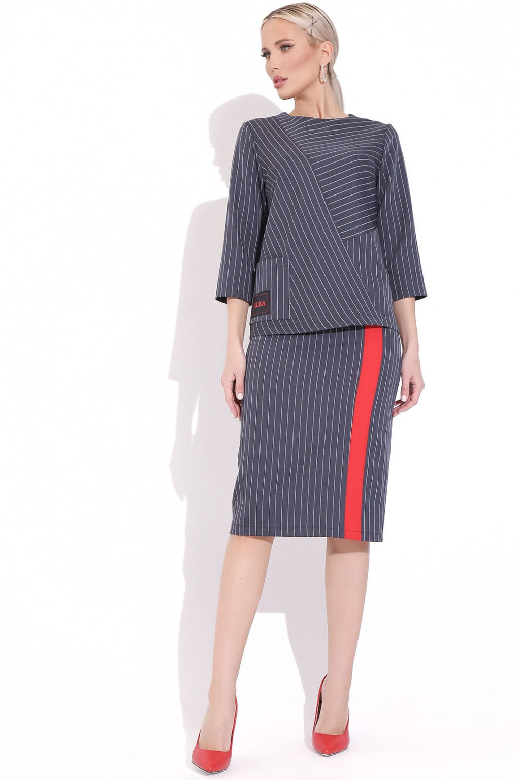 Костюм Элегантная леди (полоска/трюфель) - Эльза фото 6