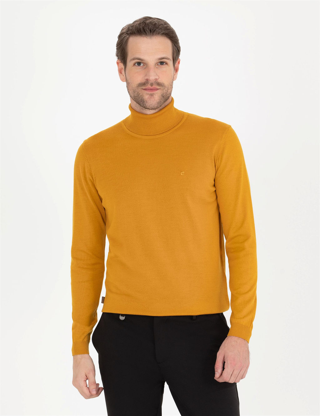 Safran Slim Fit Bal_k__ Yaka Y_n Kar___ml_ Basic Triko Kazak - Pierre cardin фото 4