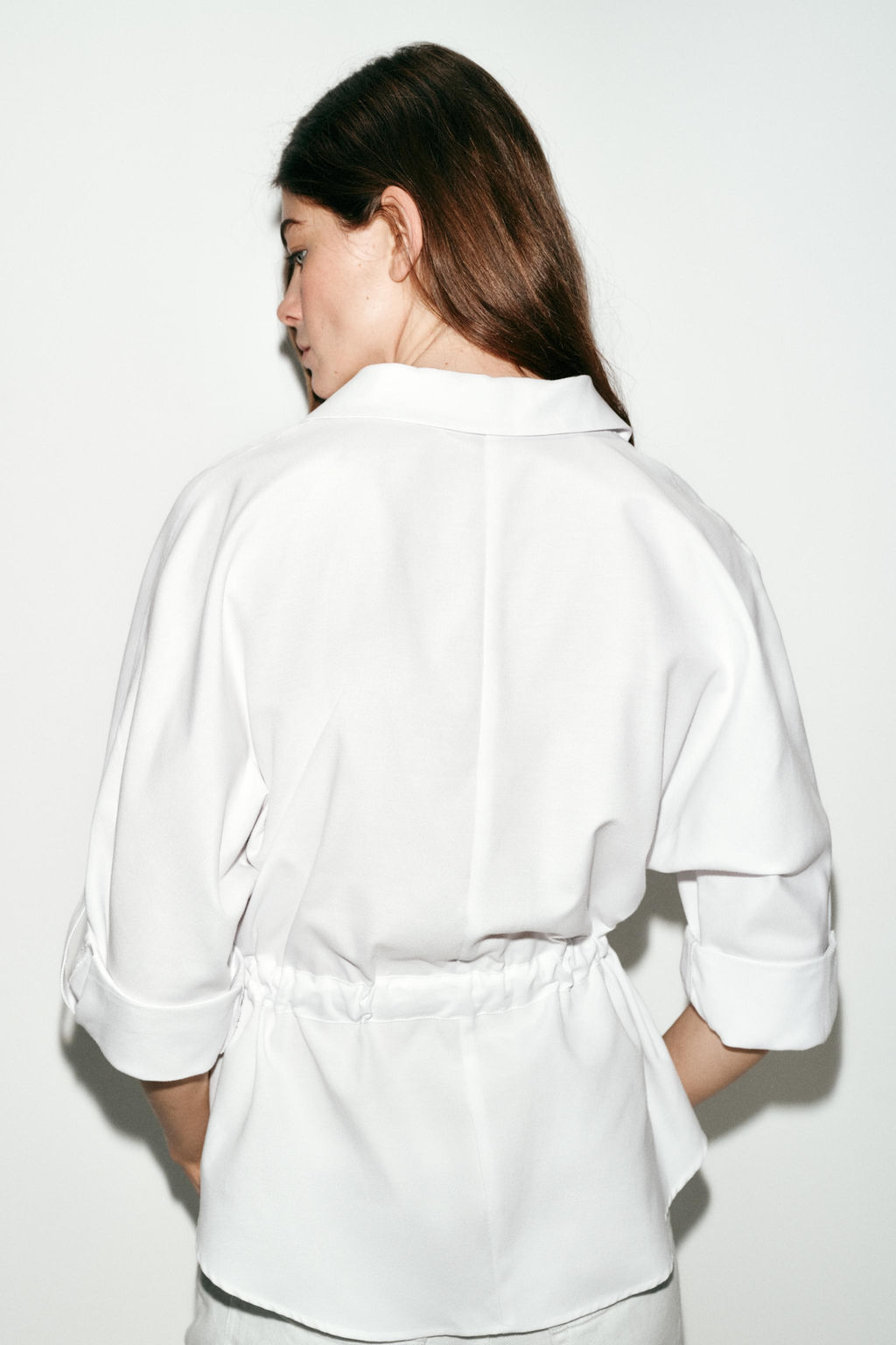 CAMISA SAFARI POPEL?N / Blanco - Zara фото 5