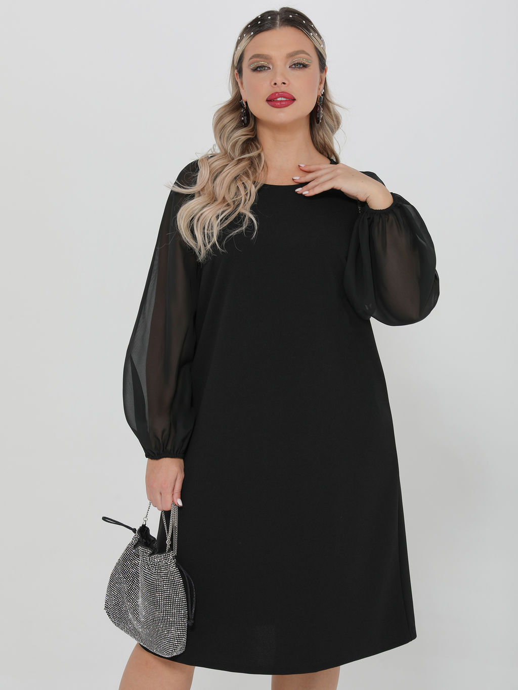 Платье 0287-1с черный каменный - Dora фото 91